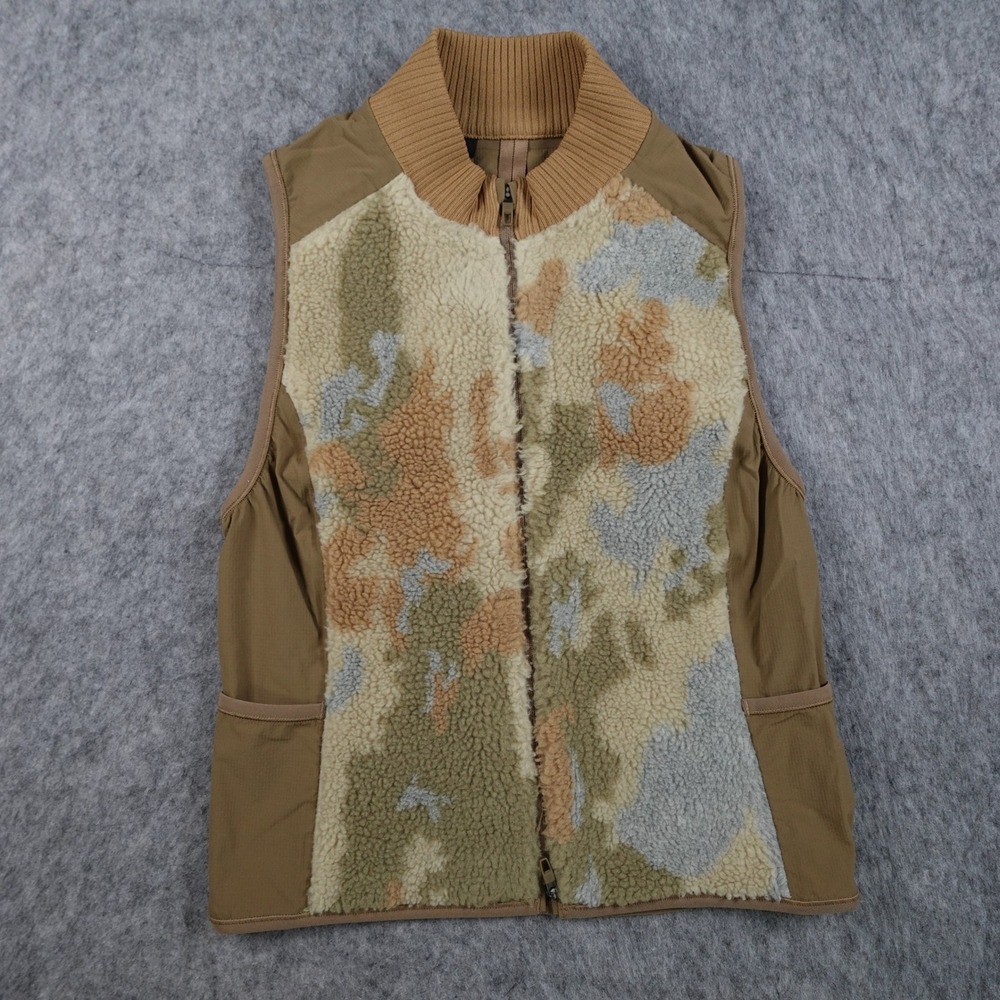 Lululemon‎ Vest Womens Small Tan Lab Fleece Ripstop Running Full Zip Jacquard